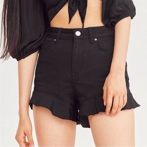 NWT BDG UO URBAN OUTFITTERS Black Ruffle Hem High Rise Shorts Size 28